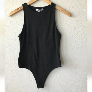 Gaze Black Bodysuit Stretchy Sleeveless Size Small